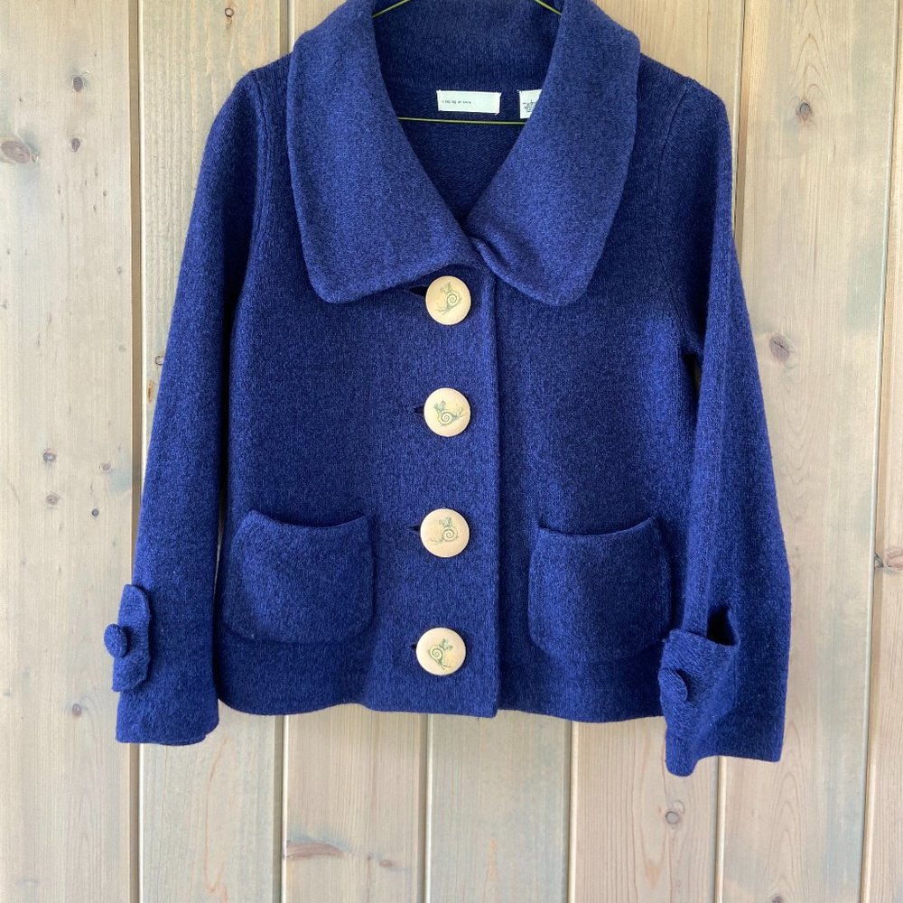 Anthropologie Blue Cardigan Sweater, Size S